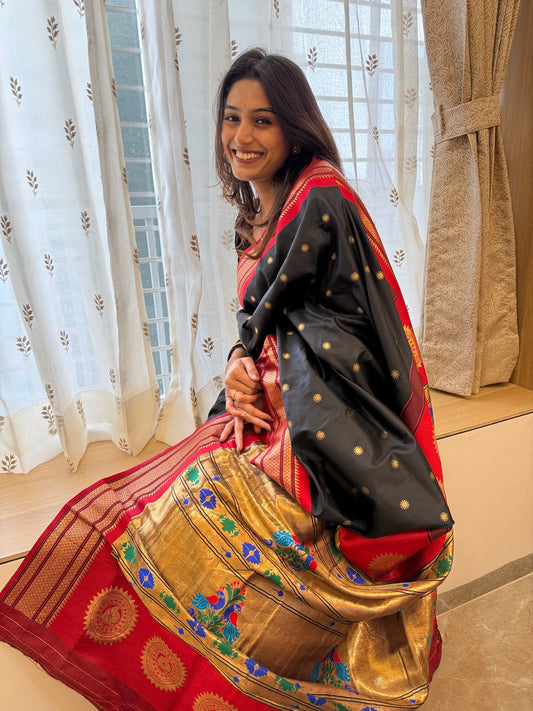 MAHARANI01 BLACK PAITHANI