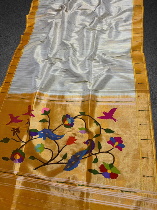 Pure Silk Tissue Single Muniya Paithani