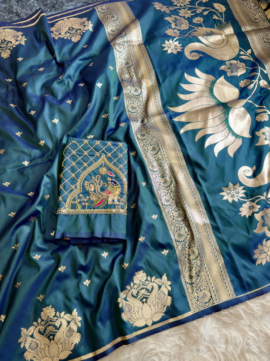 RLX18 Rajlaxmi Paithani With Aari work Blouse