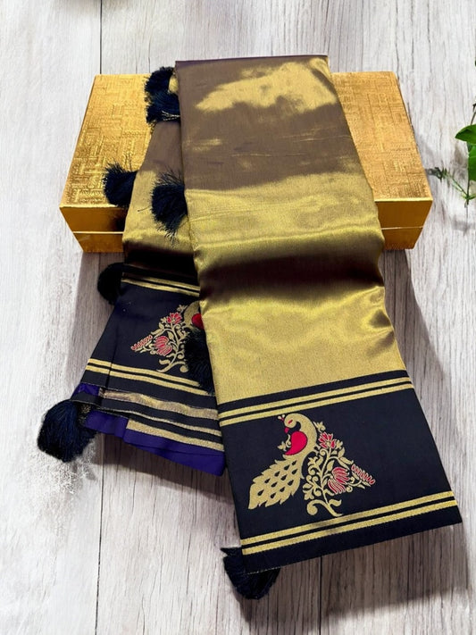 Zariwork Peacock Border Paithani