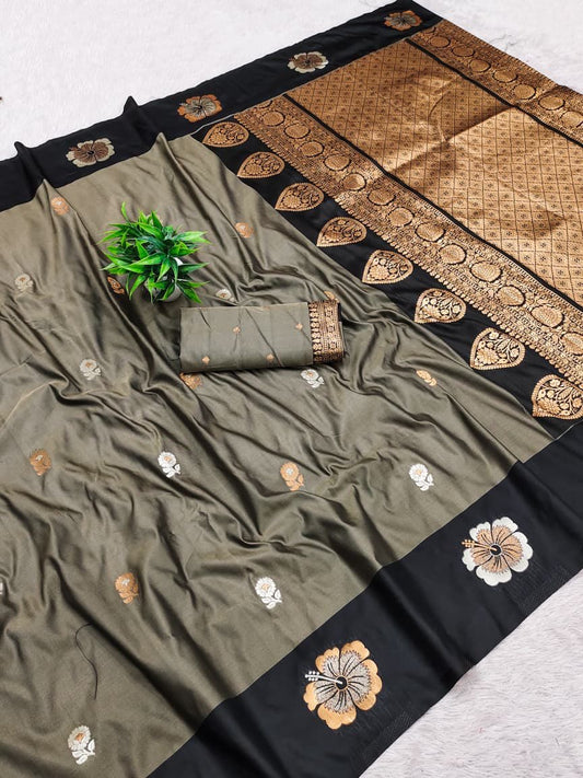 Jaswandi Border Silk saree