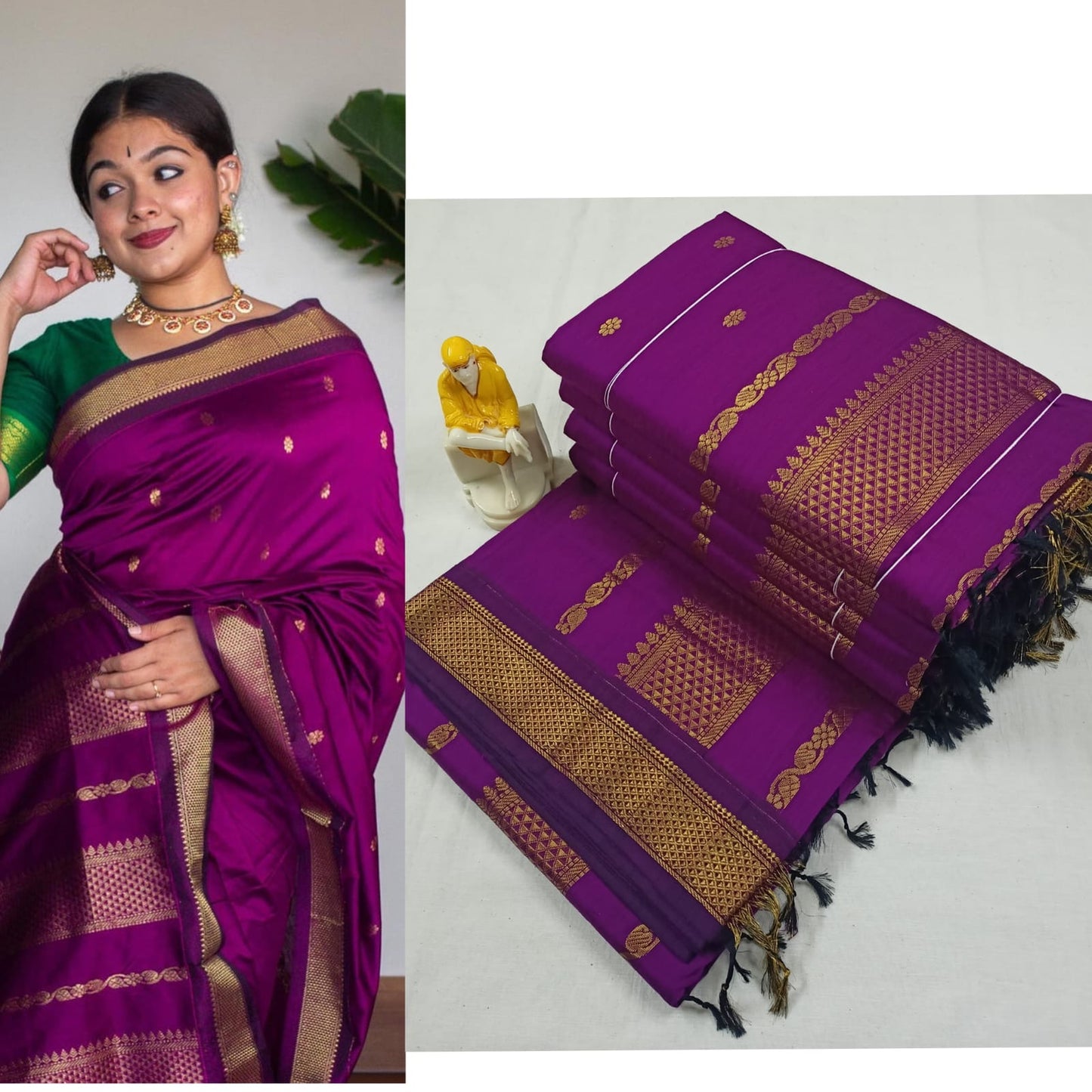 Pure Cotton Silk gadwal Saree