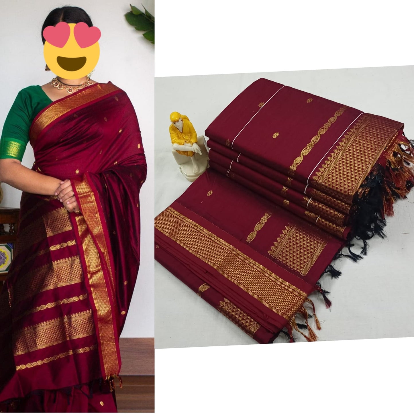 Pure Cotton Silk gadwal Saree
