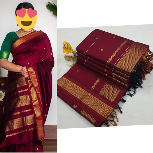 Pure Cotton Silk gadwal Saree