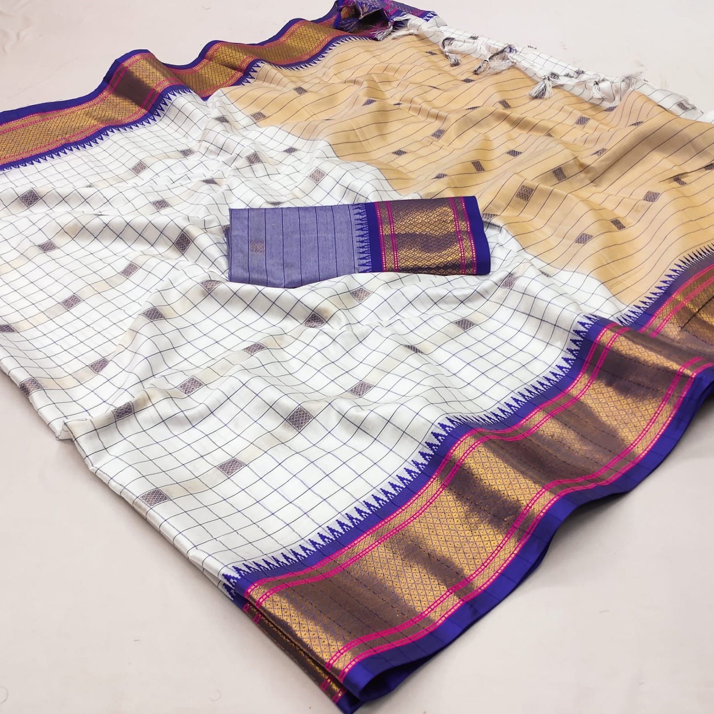 CMS99 Mercerised Cotton Silk Sarees