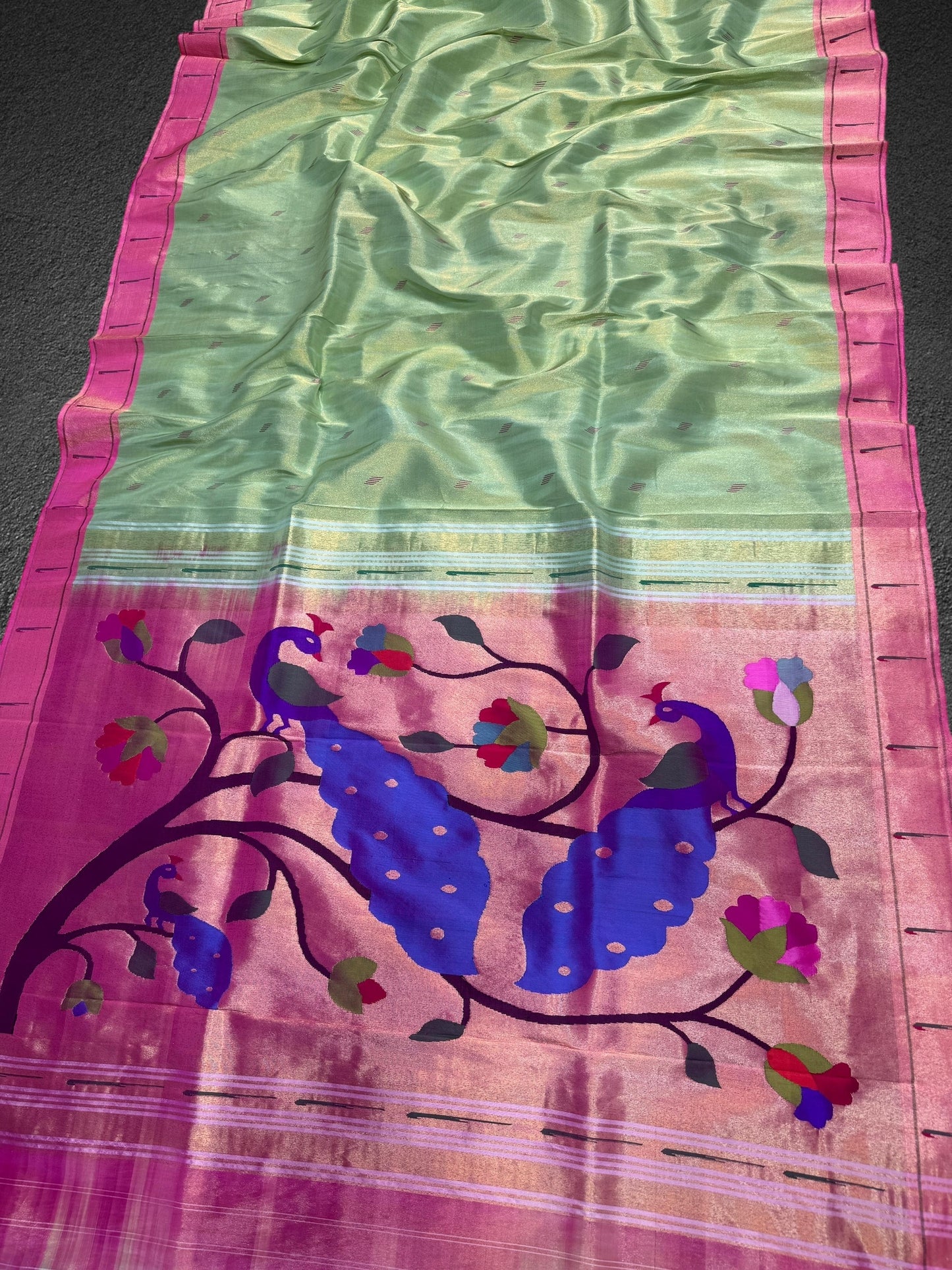 Pure Silk Tissue Single Muniya Paithani