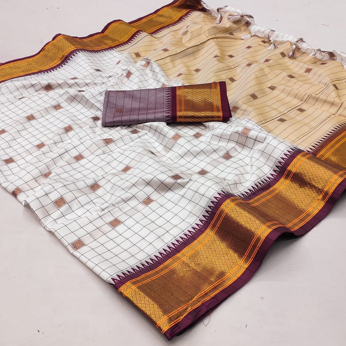 CMS99 Mercerised Cotton Silk Sarees