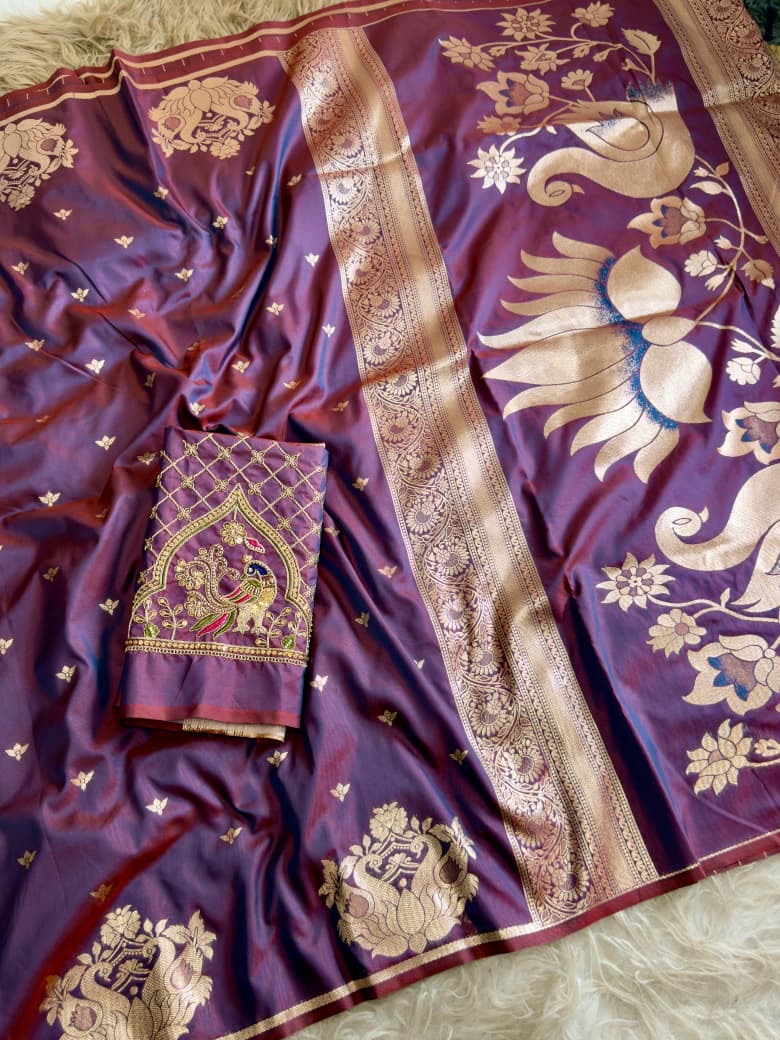 RLX18 Rajlaxmi Paithani With Aari work Blouse