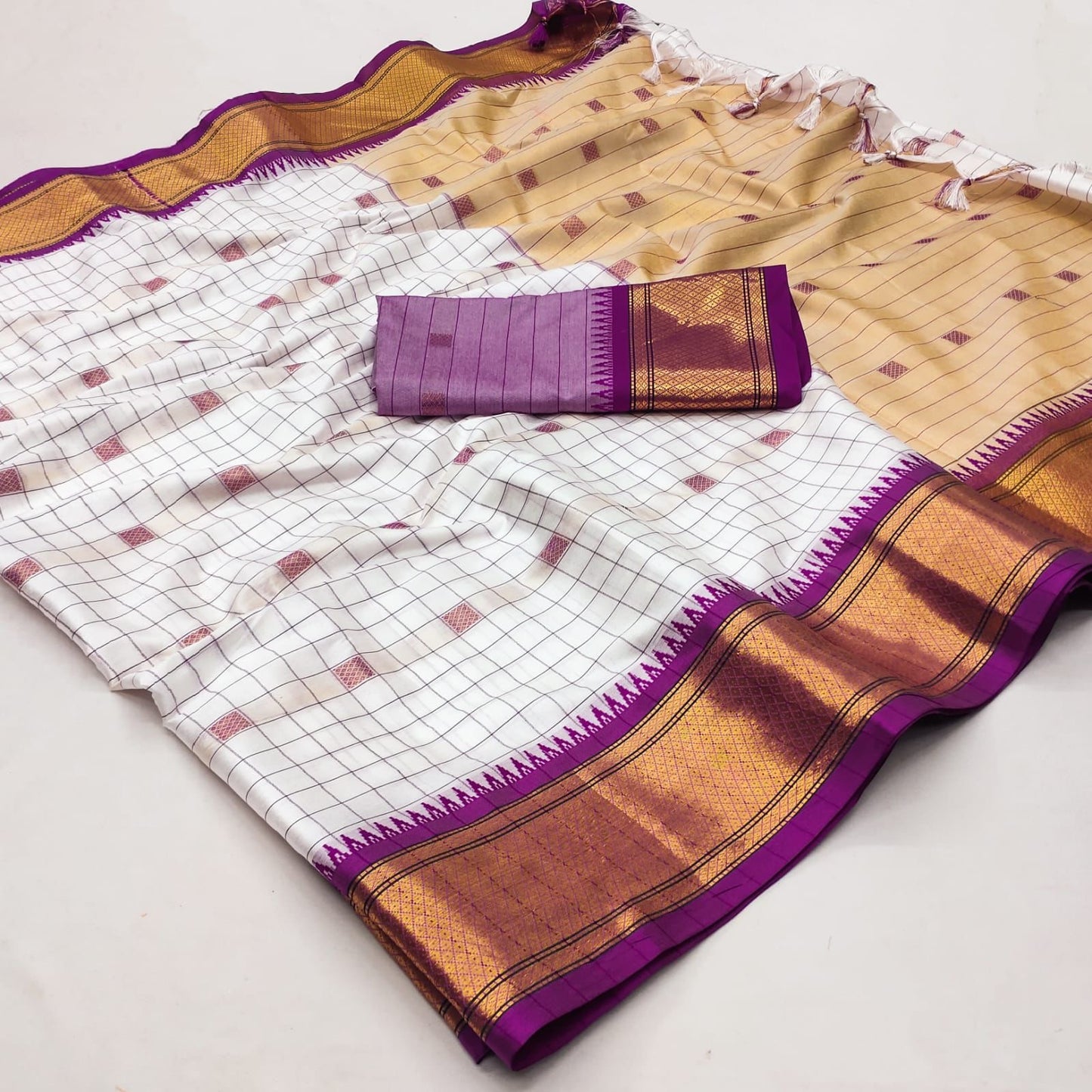 CMS99 Mercerised Cotton Silk Sarees