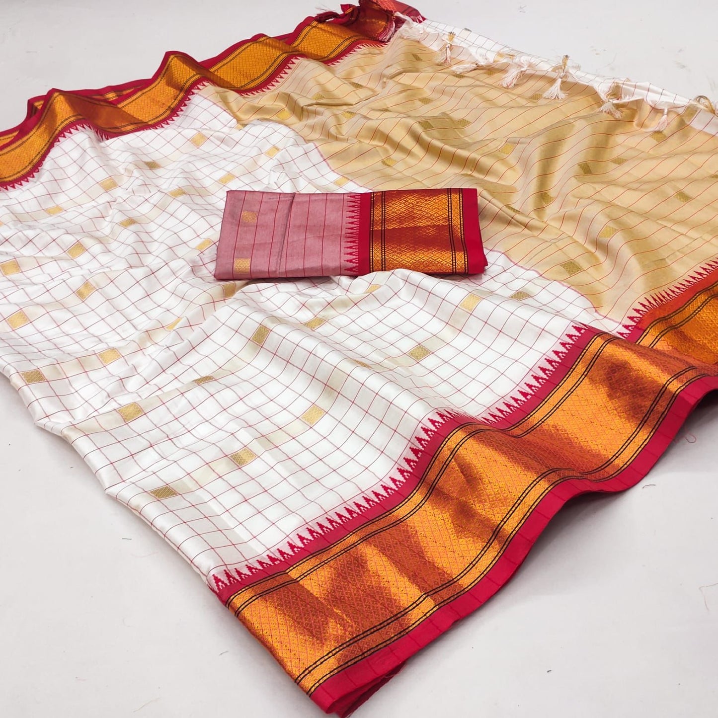 CMS99 Mercerised Cotton Silk Sarees