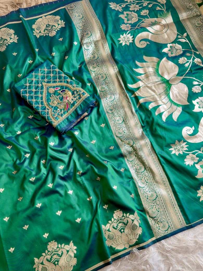 RLX18 Rajlaxmi Paithani With Aari work Blouse