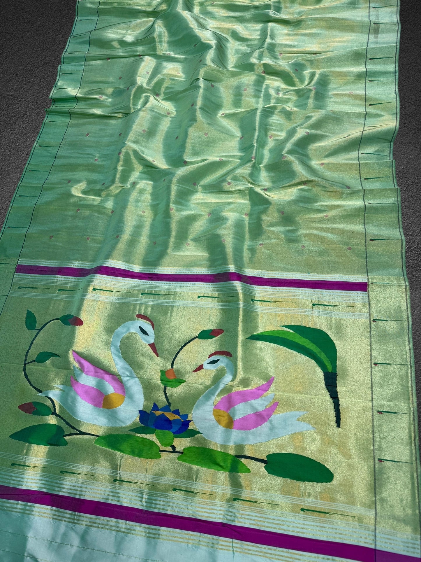 Pure Silk Tissue Single Muniya Paithani