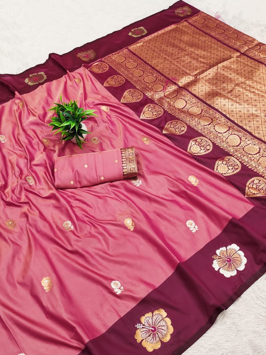 Jaswandi Border Silk saree
