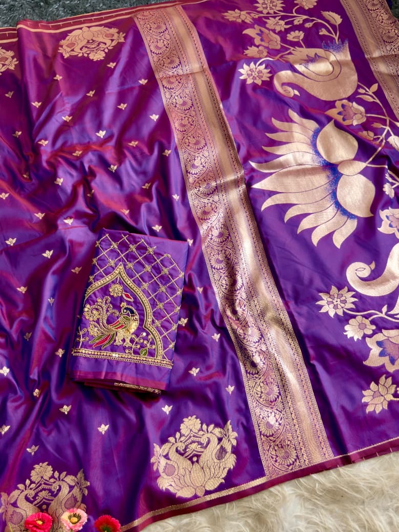 RLX18 Rajlaxmi Paithani With Aari work Blouse