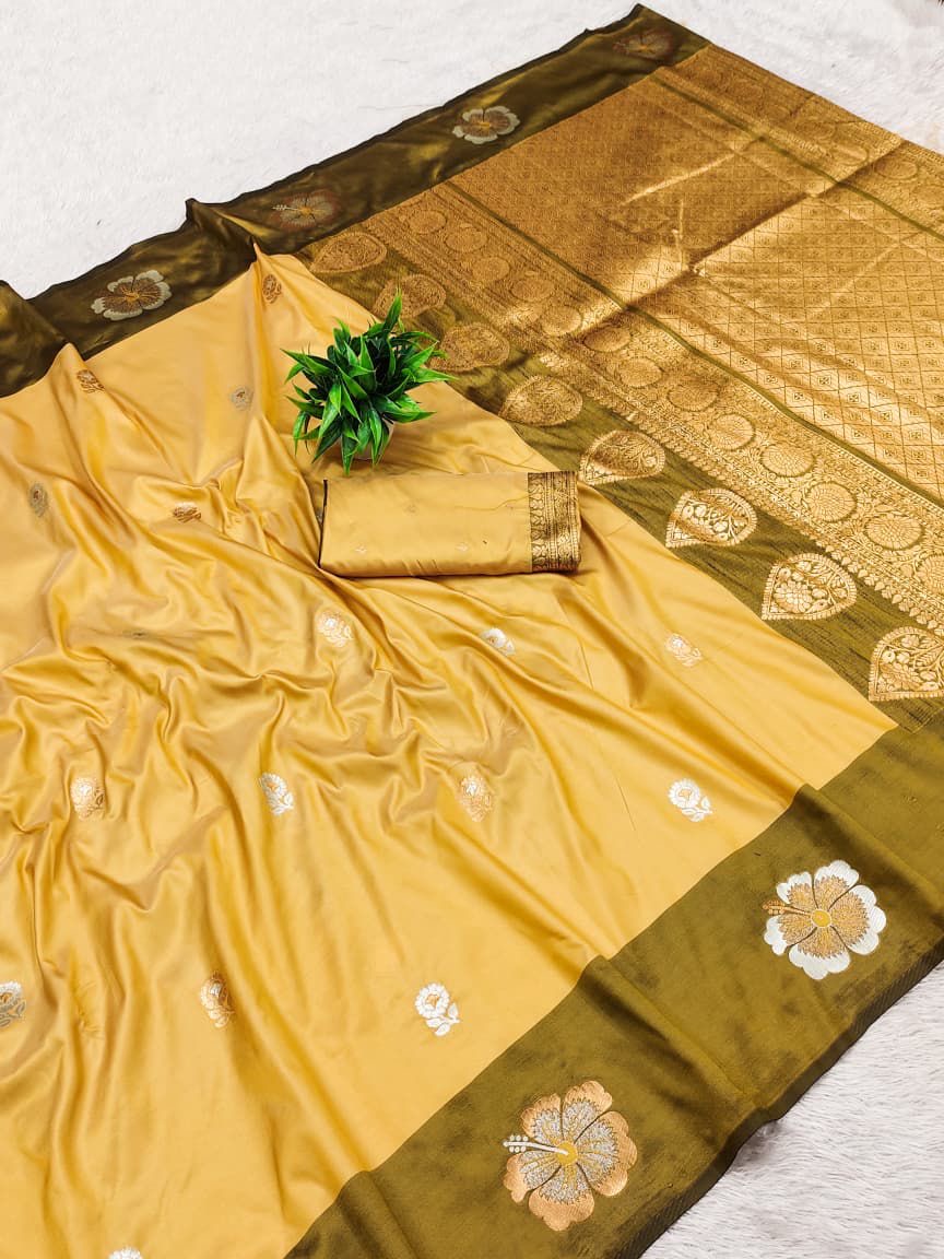 Jaswandi Border Silk saree