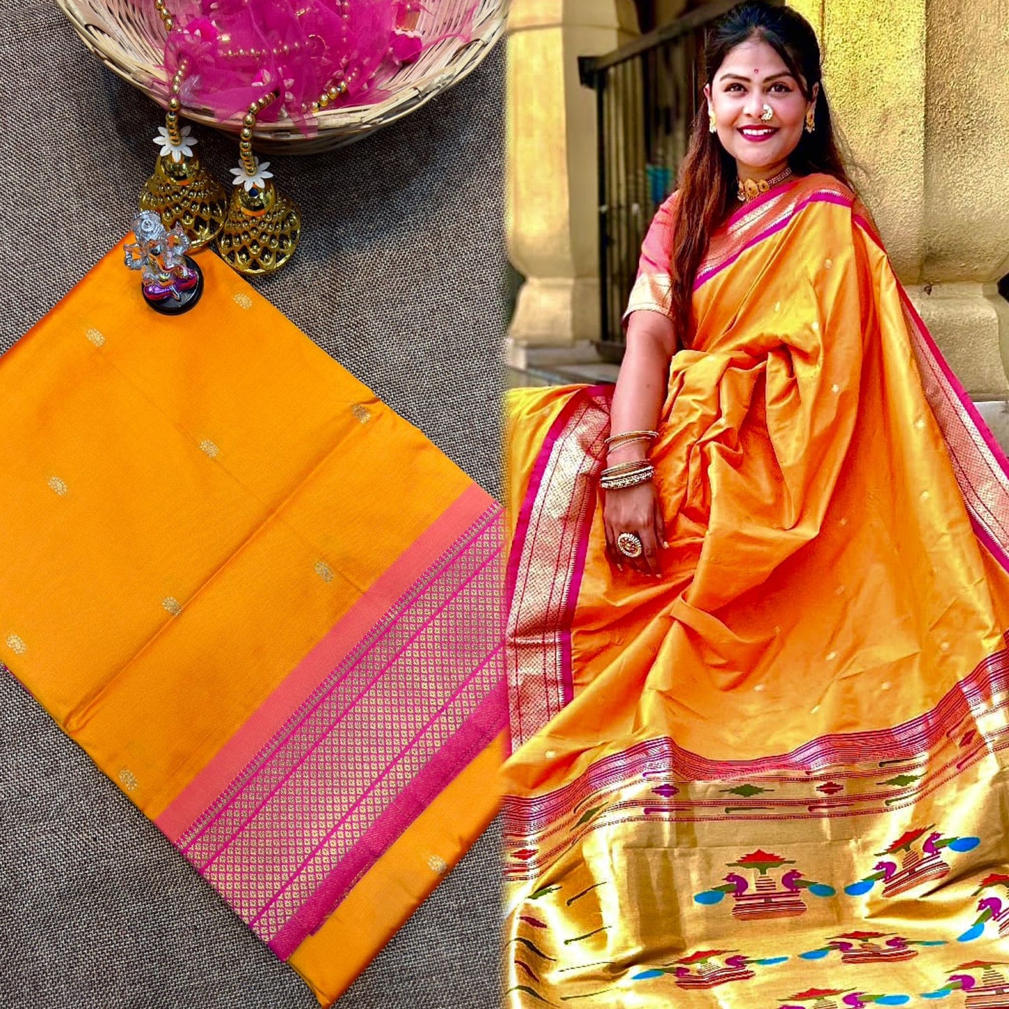 Double Pallu Katan Silk Paithani