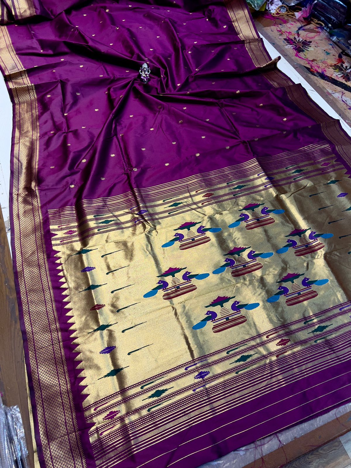 Double Pallu Katan Silk Paithani