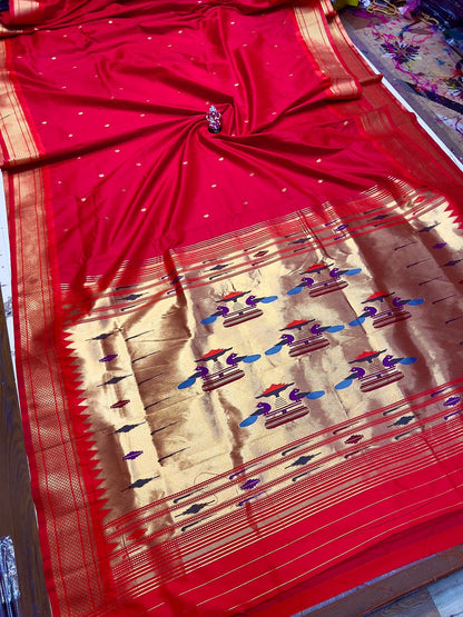 Double Pallu Katan Silk Paithani