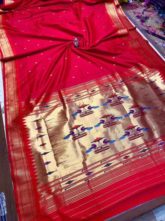 Double Pallu Katan Silk Paithani