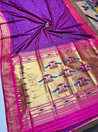 Double Pallu Katan Silk Paithani