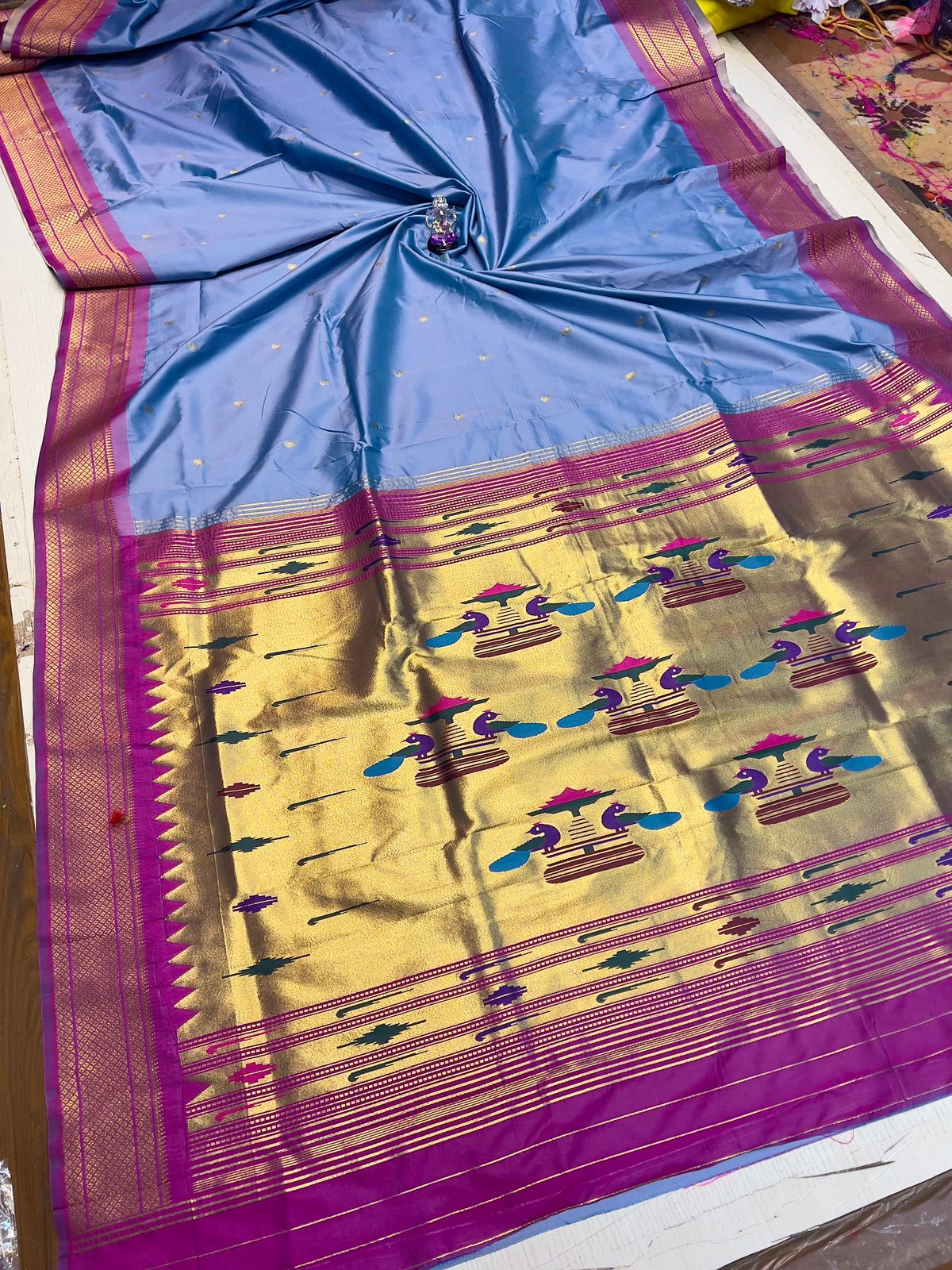 Double Pallu Katan Silk Paithani