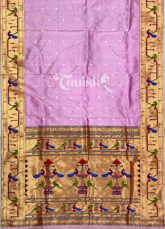 Pure Silk Handloom Peacock Parrot Brocade Paithani