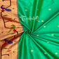 Pure Silk Handloom Peacock Parrot Brocade Paithani