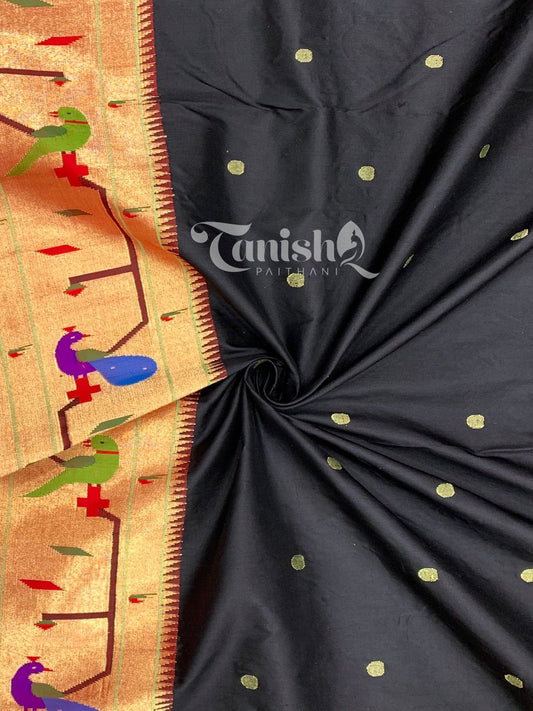 Pure Silk Handloom Peacock Parrot Brocade Paithani