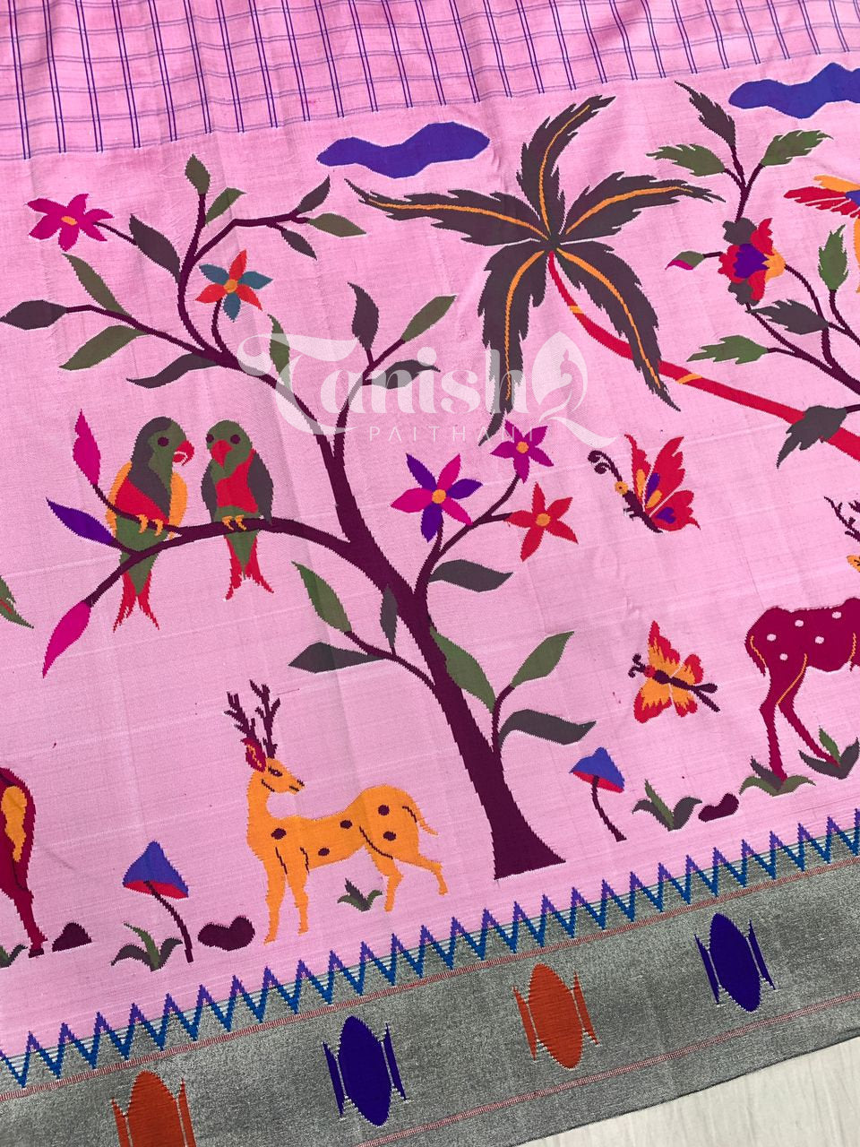 Pure Silk Handloom All Over Brocade Paithani