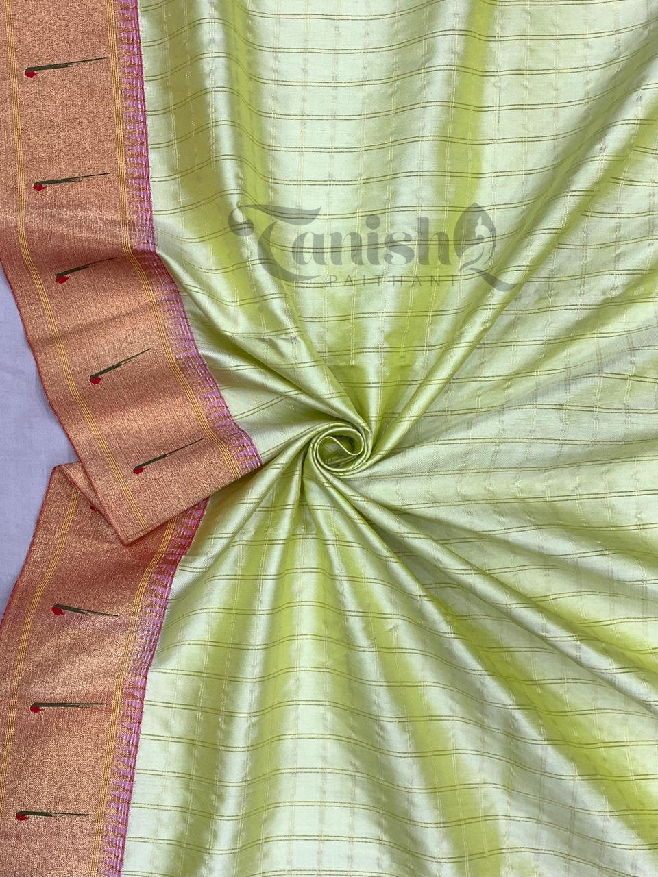 Pure Silk Handloom Single Munia Fancy Pallu paithani