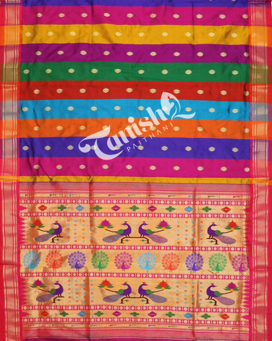 Handloom Multicolor Maharani Paithani